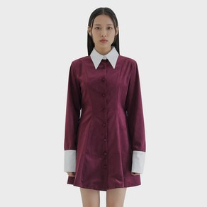 큐리티 C CONTRAST COLOR SHIRT DRESS