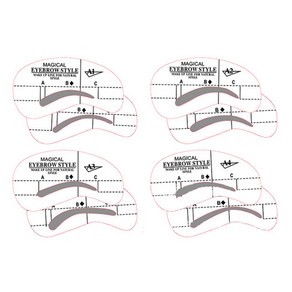 누구나 쉽게 눈썹그리기 가이드 툴 눈썹 정리틀 아이브로우 키트 C형 8종 세트, 혼합색상, 1세트