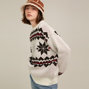 로켓런치 여성용 R NORDIC PATTERN KNIT TOP