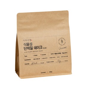 가루선생 식물성 단백질 쉐이크 언스윗, 1개, 500g