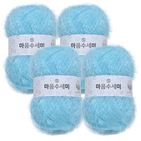 연일섬유 마음수세미 펄 뜨개실, 36 파우더블루, 4개