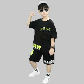 오렌지다몸 아동용 ABOY 마스크소년티 반바지 세트