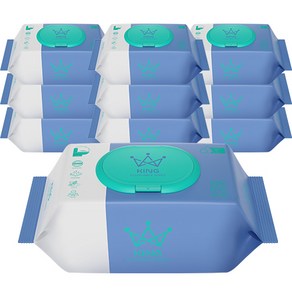킹물티슈 소프트터치 저자극 비데물티슈 캡형, 60g, 82매, 10개