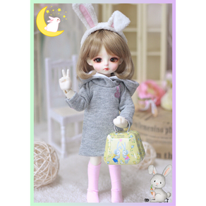 #USD 26cm 옷( 그레이 토끼 후드원피스 )[마구샵]#구체관절인형#bjd#인형옷#유딩이#도리스돌#포켓돌, 1개