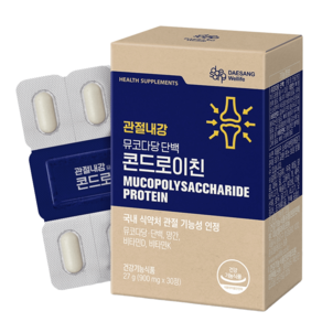대상웰라이프 관절내강 뮤코다당 단백 콘드로이친 900 mg x 30정 1박스 뼈건강, 1개