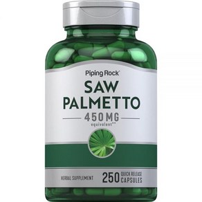 Piping Rock Saw Palmetto 450mg  250캡슐 추출물 보충제 GMO, 250정, 1개