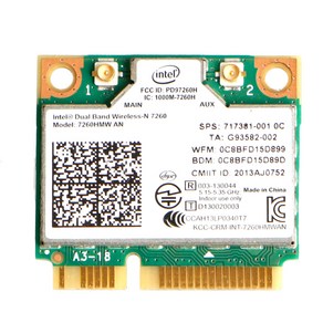 인텔 용 미니 PCI-E 7260HMW 카드 듀얼 밴드 무선 블루투스 호환 4.0, 검은색, 01 Black, 1개