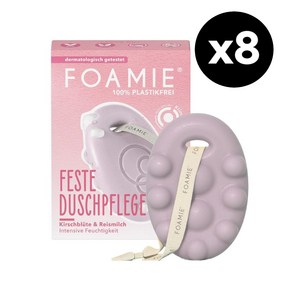 FOAMIE 고체 비건비누 3in1 체리키스 벚꽃향 80g x8개 바디바 세안용 샴푸 겸용가능 수영비누