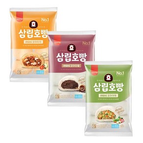 삼립호빵 단팥야채피자혼합 미니찐빵 저녁메뉴 또와몰53, 40g, 3개