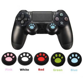 마마미 PS4 PS3 XBOX ONE 콘솔 컨트롤러 스틱커버 고양이 발바닥 커버(2P), 2개, 스카이블루