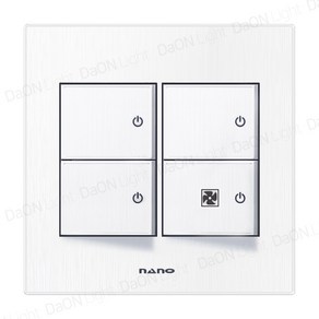 다온조명 아트2 화이트) 스위치 중4구(환풍기), 1개