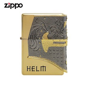 ZIPPO 라이터 엠블렘 HELM-GD 오일+심지+부싯돌 3종세트 포함