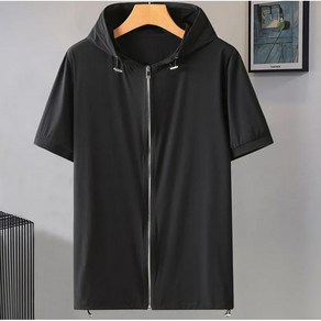 5XL~10XL 남자 빅사이즈 반팔 티셔츠 실크 후드 집업 캐쥬얼 남성 루즈핏 데일리 여름 티
