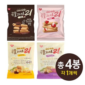 더조은 곡물그대로 21 크리스피롤 오리지널+자색고구마+딸기+초코, 4개, 150g