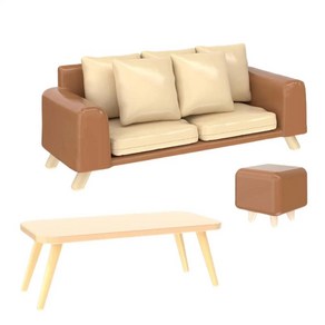 미니어처 소파 놀이 프로젝트 풍경 미니 룸, 1.Sofa Set With Desk, 1개