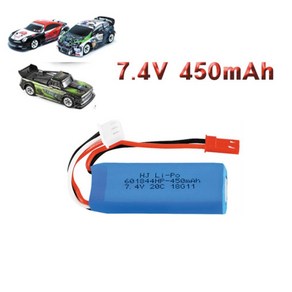 웰토이 WLTOYS K989 드리프트 RC카 7.4v 450mAh 밧데리, 7.4V_450mAh(1개), 1개