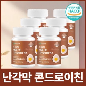 네이처몬 난각막 엘라스틴 가수분해물 난간막 식약청 HACCP 인증 콘드로이친, 6세트, 60정