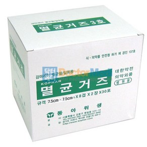 [동아위생] 멸균거즈 7.5㎝ x 7.5㎝ x 8겹 x 2매 x 30포, 1개