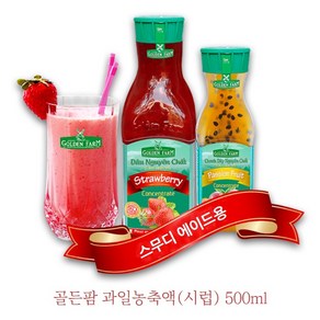 골든팜 과일 농축액 과일농축 시럽 각종음식과 우유와 스무디용 500ml 스트로베리, 1개