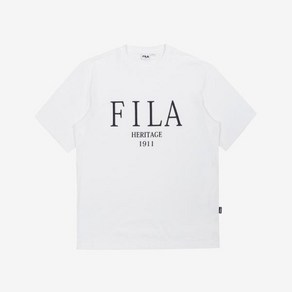 [백화점정품] 휠라 여성 샌들 [FILA] 헤리티지 세리프 루즈핏 반팔티 (FE2RSE5101X_OWH) 여자 여름