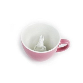 Ceatue Cups RABBIT Ceamic Cup (11 Ounce Blush Ceatue Cups RABBIT 세라믹 컵(11온스 블러시 핑크) - 마시면 머그, 토끼, 1개