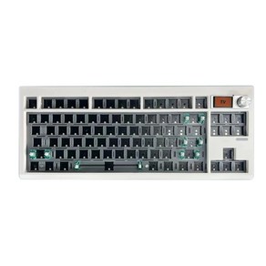 GMK87 기계식 키보드 키트 디스플레이 스크린 포함 RGB 백라이트 개스킷 구조 게임용 핫 스왑 키보드 VIA 맞춤형, 없음, 없음, 1)GMK87white