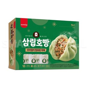 삼립 우리밀 통단팥호빵 90gx12개 야채 통단팥, 90g, 12개