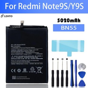 Redmi Note9S Y9S 휴대폰용 대용량 배터리 BN55 배터리 100