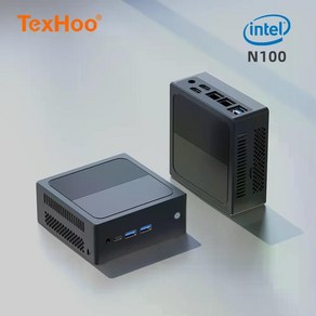 고사양 미니 PC 데스크탑 가성비 사무용 TexHoo 컴퓨터 인텔 N100 N95 CPU 윈도우 11 프로세서 시스템 유닛 ITX NUC 오피스 포켓 DDR5 NVMe 와이파이 블, No RAM No SSD