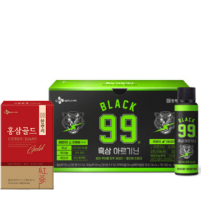 흑삼 아르기닌 6000mg 1박스(7입) / 블랙마카 흑삼 흑마늘 복분자 올인원 +(증정)한뿌리 홍삼골드 40mlx4입, 350ml, 1개