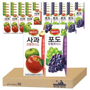 델몬트 사과 드링크 190ml 24팩 + 델몬트 포도 드링크 190ml 24팩 세트, 24개