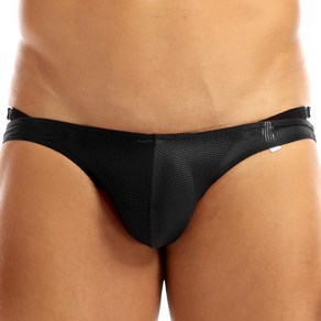 Agoky Men's Beathable Mesh See Though Low Rise G-Sting Thong Undewea Bikini Biefs Black Mediu