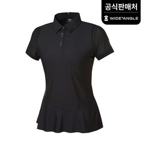 [와이드앵글 공식] [골프] 여성 WL 소매 메쉬 밑단 플레어 티셔츠 L WWM22220Z1
