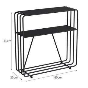 폭좁은콘솔 인테리어 선반 거실 현관 복도 테이블, A.블랙80x25x80