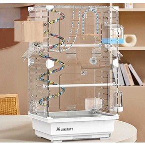 아크릴 앵무새 케이지 투명 대형 새장 악세서리 포함 세트, 8.새장-빅그레이블랙-패키지1L