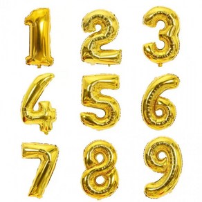 [1+1] 생일 35cm 숫자풍선 파티 금박풍선 골드, 2개, 숫자 9