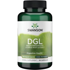 스완슨 DGL Deglycyhizinated 리코리스 루트 추출물 하이 포텐시 700mg 캡슐, 1개, 90정