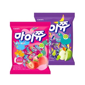 크라운 마이쮸 봉지 284g 세트 (총 8봉 / 딸기복숭아 4봉 + 포도사과 4봉), 8개