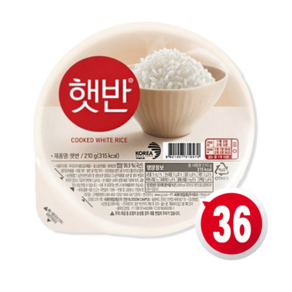 햇반 즉석 백미밥, 210g, 36개