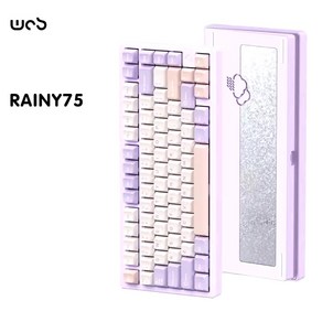 WOB RAINY75 레이니75 CNC 풀알루미늄 가스켓구조 RGB 블루투스 기계식키보드, 7000mah상옵, 퍼플