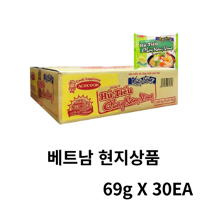 베트남 에이스쿡 ACECOOK Hu Tieu 쌀국수 야채 CHAY, 30개, 69g