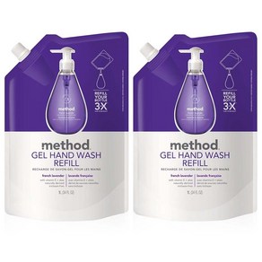 Method 메소드 Gel Hand Wash 젤 핸드워시리필 프렌치라벤더 34Fl.oz(1L) 2팩, 1L, 2개