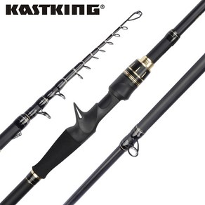 KastKing BlackHawk II 텔레스코픽 낚싯대 스피닝 낚싯대 1.98m-2.44m M MH H 파워 베이스 파이크 낚시용 6 섹션