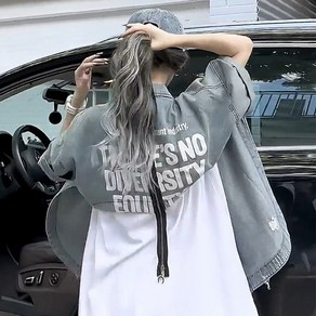와와맘 WAWAMOM 여성 청남방 데님셔츠 크롭 청남방 언발 자켓 ESW15