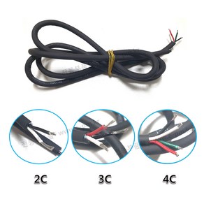 전동킥보드 LED 튜닝 케이블 20AWG 2선 3선 4선 LED배선 전기자전거 방수케이블, 2선(2C) 1M, 1개