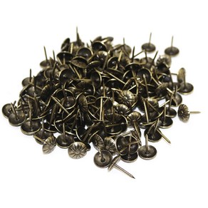 100 PCS 골동품 가구 장식 손톱 구색 키트 11mm/0.43 ''머리 직경, 녹색 청동