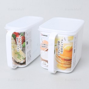 일본 나카야 화이트 손잡이 슬림 밀폐용기, 1300ml, 1개, 1개입