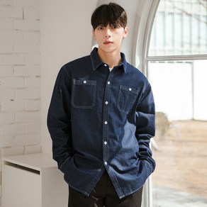 스몰더 남자 데일리 투포켓 데님 청남방 [1750]