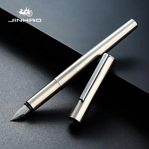 JINHAO 블랙 색상 EF/ F 펜촉 만년필 비즈니스 사무실 학생 필기펜 학교 문구 용품 PK 9019 35 실버, 02 F, 02 All Steel