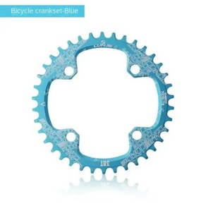 크랭크 LUNJE 자전거 셋 104BCD 38T 라운드 좁은 와이드 체인 링 MTB 산악 용, 2) 32T, 2) 파란